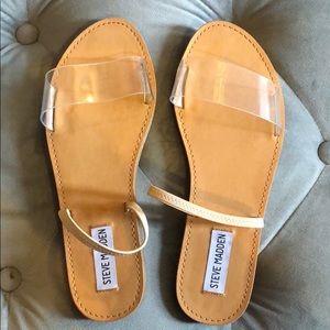 Steve Madden “dasha sandal” clear/nude